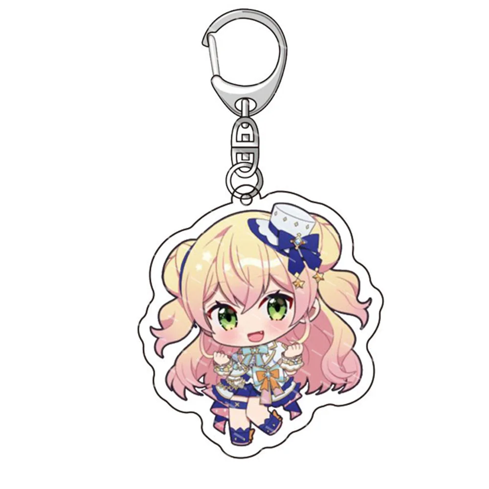 Hololive VTuber Figures Keychain Transparent Acrylic Keyring Shu Mysta Luca Ike Vox Collection Fans Gifts Key Chains