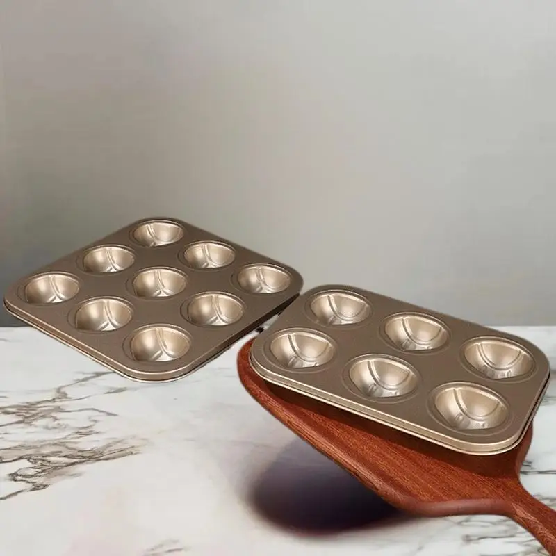 1Pieces 6/9 Cavity Chestnut Shaped Cake Baking Tray Mold Carbon Steel Kitchen Baking Tool Outdoor Tableware