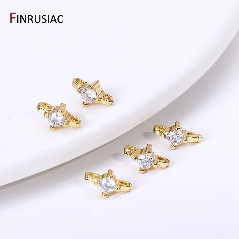 

Позолоченные инкрустированные цирконами, латунные кресты K для ожерелья «сделай сам», аксессуары для изготовления ювелирных изделий