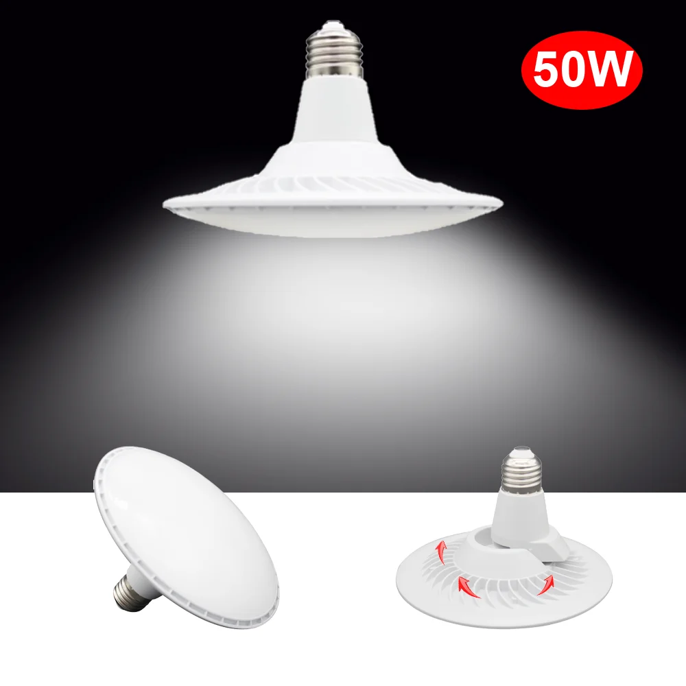 50W LED Bulb E27 Super Bright Light AC86-265V Bombilla Lampada Spotlight for Home Ceiling Panel Room Garage High Power Lighting