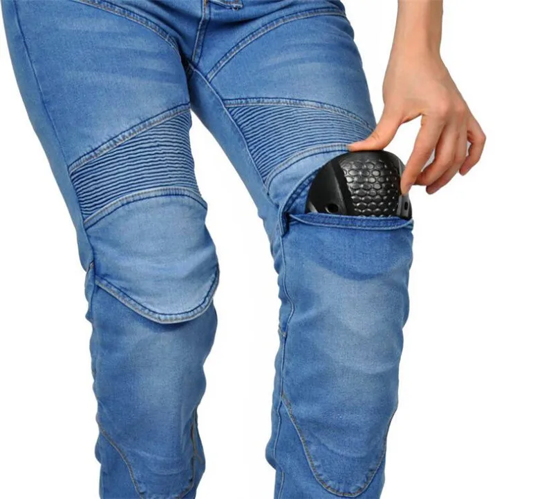 Jeans Slim Fit Wanita Celana Berkendara Sepeda Motor Celana Anti Jatuh Balap Off-Road Sepeda Motor Santai