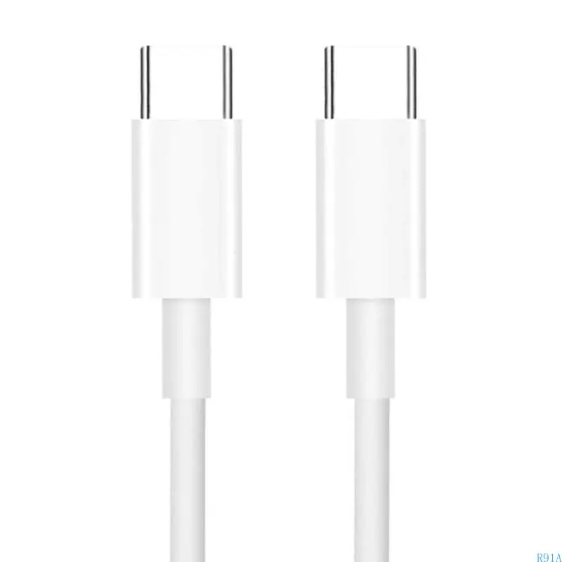 R91A 60W 20cm Type T Type C Cable USB C إلى كتابة خط البيانات السريع للهاتف 15 شحن الكمبيوتر المحمول