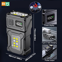 Xiaomi High Power Mini Led EDC Flashlight COB 1200mAh USB Rechargeable Torch Lamp Portable Magnetic Digital Display Work Light