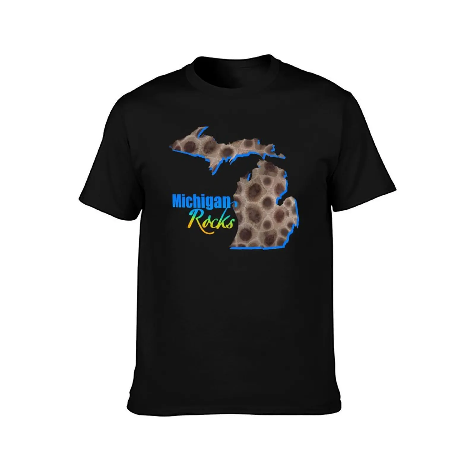 The Great Lake state Petoskey stone pattern, Michigan stone, Michigan Rocks T-Shirt, Summer Casual Cotton Tee, Unisex Men Women