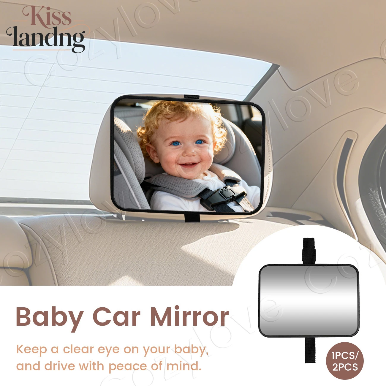 Baby Car Mirror Certified Crash-Tested Shatterproof , HD Wide-Angle for Rear-Facing Infant Safety
