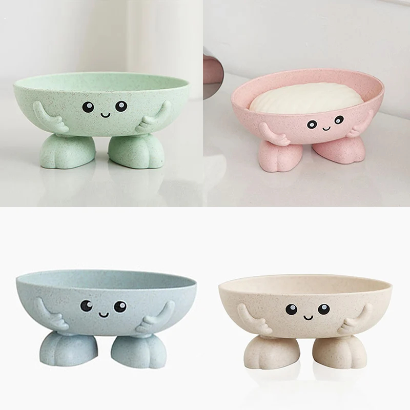 New 1Pcs Eco-friendly Soap Box Non-slip Soap Dish Bathroom Supplies Soap Holder Cartoon Shape Storage Box Bathroom Accessories