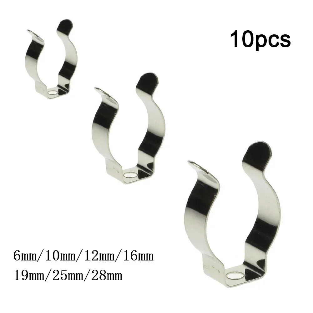 10pc Tool Spring Terry Clips Stainless Steel Heavy Duty Clamps Pipes Hardware Accessories Storage Hangers Set For Garages Patios