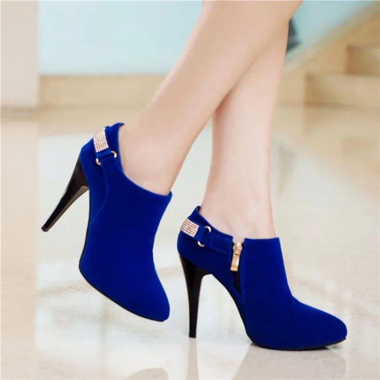Oversize  Large size Big size womens fashion boots Pointed toe Thin heel ankle boots boots female women shoes Light Weight