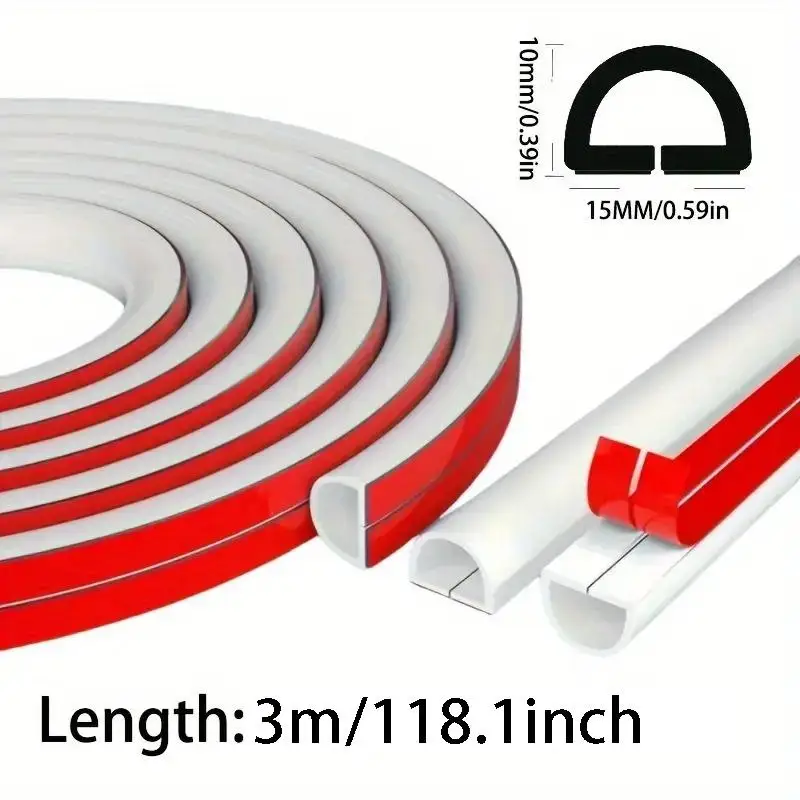 3M 15mm Trapezoid Floor Cord Cover Cable Protector Wire Duct Hider Home Office Cable‑Management Tool