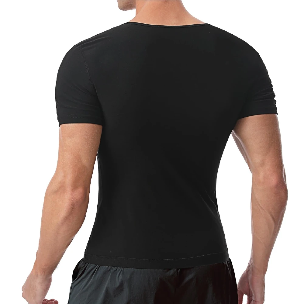 1PCS  Short Sleeve Sauna Shirt for Men,Sweat Boost Compression Workout Shapewear,Slimming Sauna Suit Top for Fitness view 3