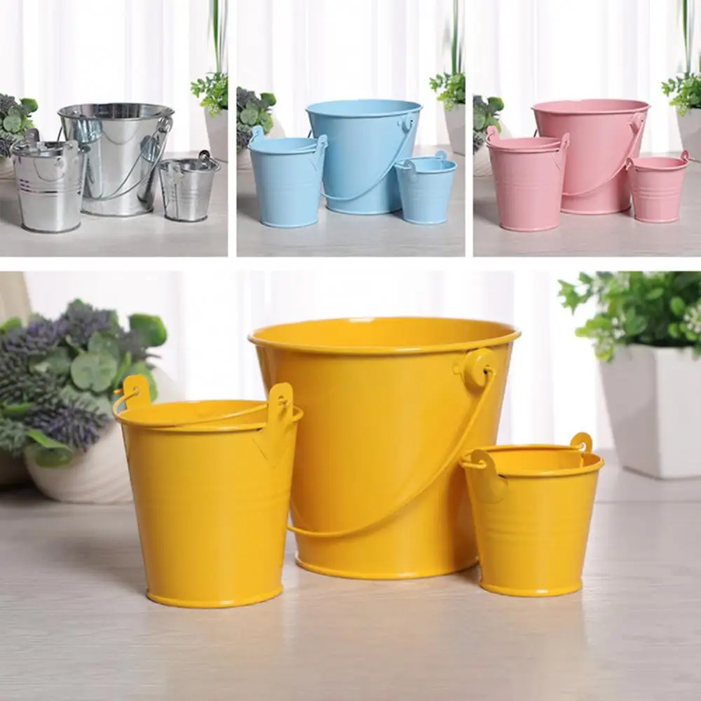 Ferro Pendurado Flower Pot, Wall Vertical Bucket Holder, Barrel Supply, Mini Metal Basket, Decor de estanho removível, Jardim Varanda