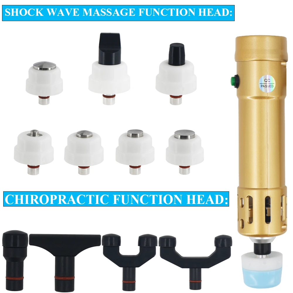 جهاز علاج بالموجات الصدمية ، أداة تدليك 2 في 1 ، استرخاء فعال للعضلات ، تخفيف آلام الجسم ، موجة صدمة احترافية ، تقويم العمود الفقري