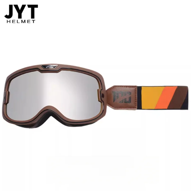 

Motorcycle Cross Country Goggles Retro Design with Wide View Anti-Scratch Lens for Outdoor Off-Road Adventure