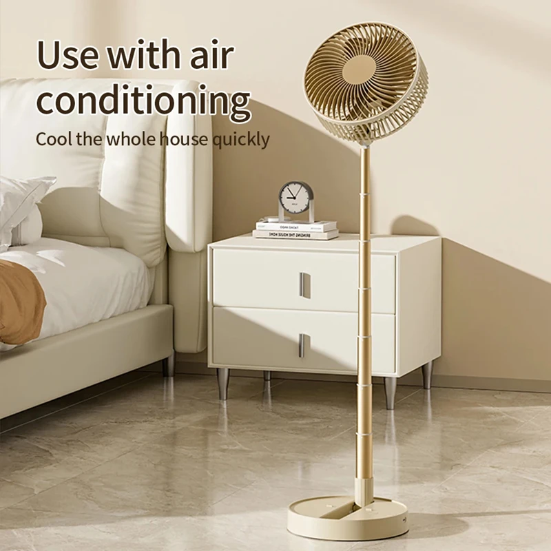 Lenovo USB Foldable Portable Fan 8inch 4 Speeds Timing Battery Operated Mini Floor Fan for Bedroom Indoor or Outdoor Table Fan