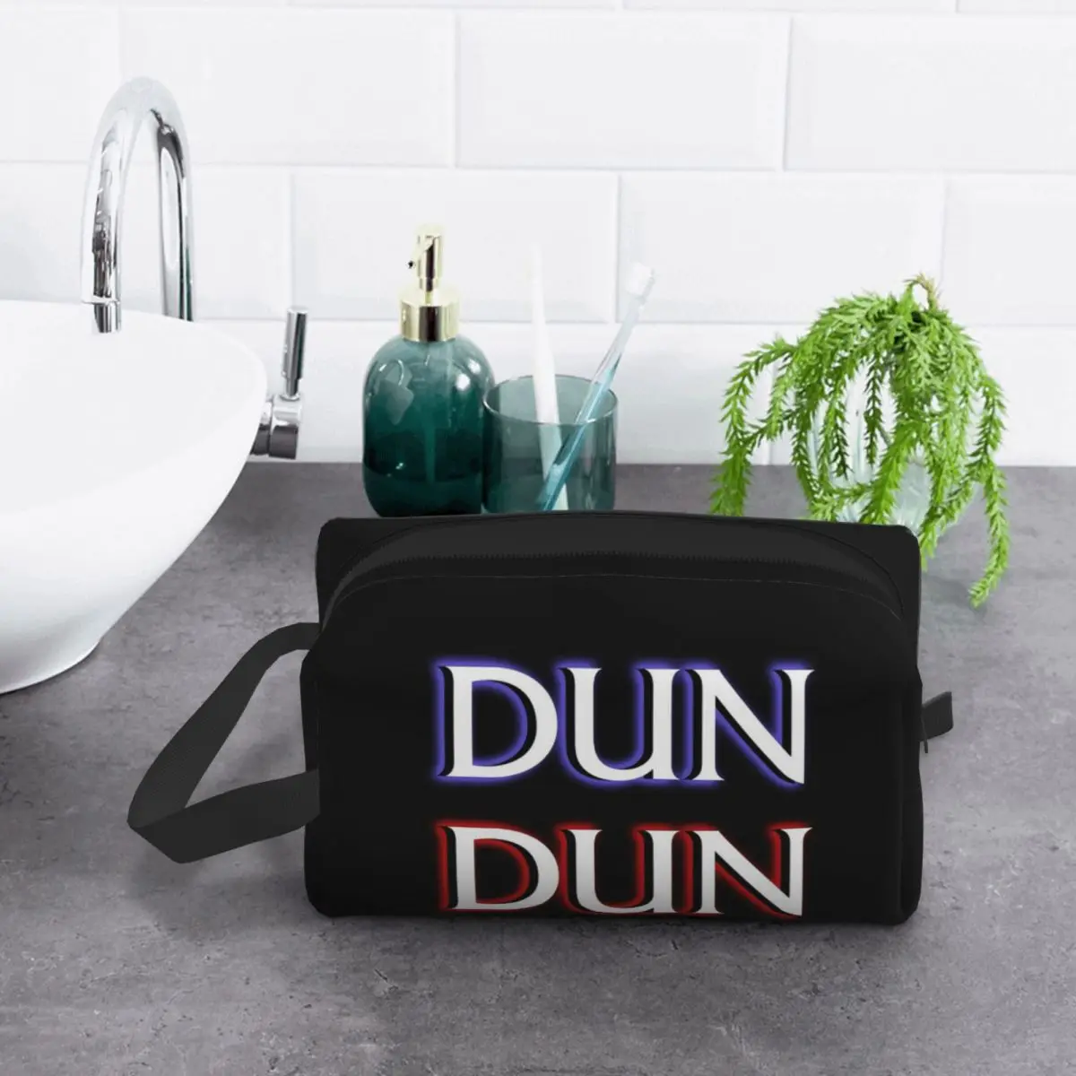 Dun Dun Meme (Law, Order, Parody) Makeup Bag Cosmetic Organizer Storage Dopp Kit Toiletry Cosmetic Bag for Women Beauty Travel