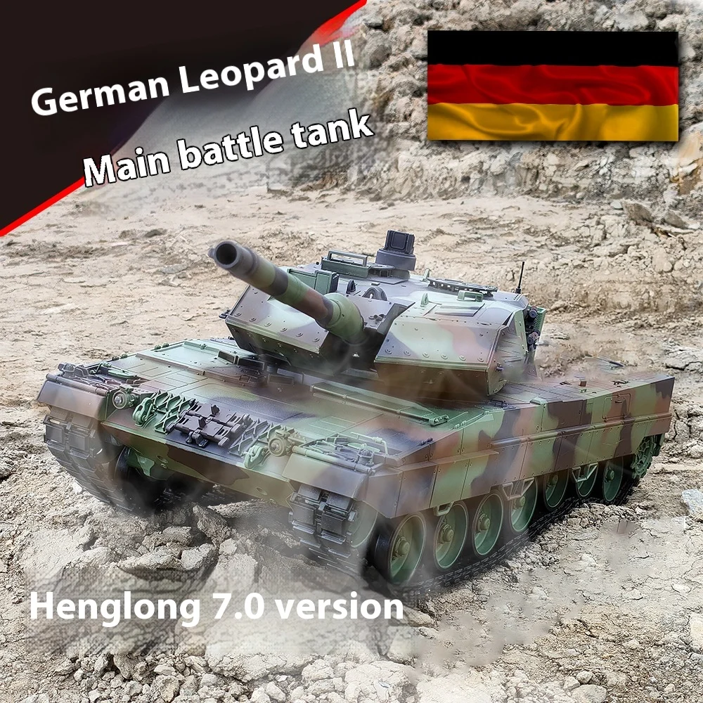 Henglong 1/16 German Leopard 3889-1 Metal Remote Control Main Battle Tank Launches Smoke Military Model Toy Off-road.