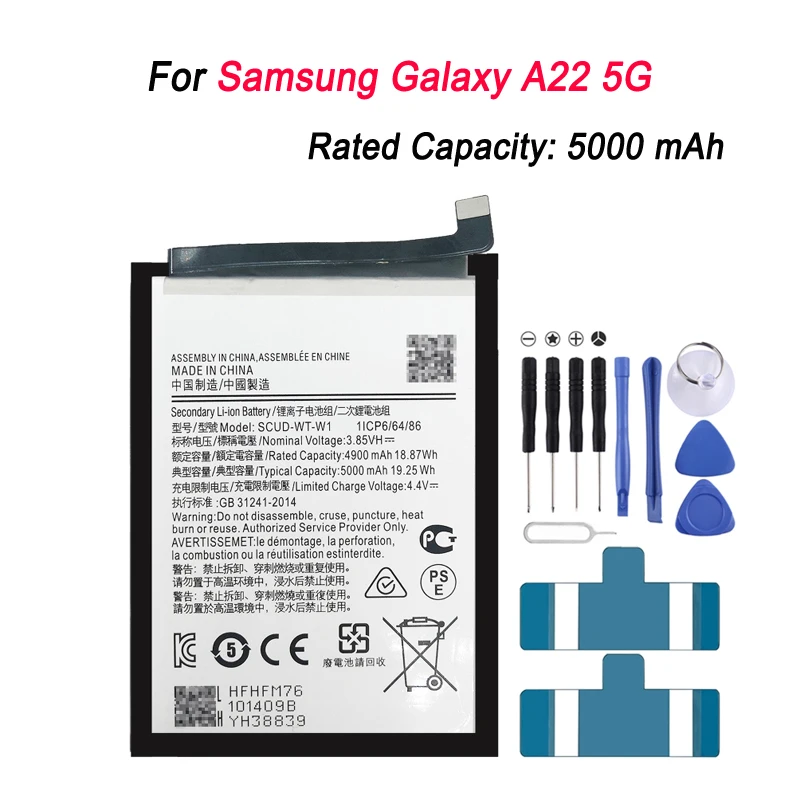 SCUD-WT-W1 5000mAh for Samsung Galaxy A22 5G Phone Li-Polymer Battery Replacement