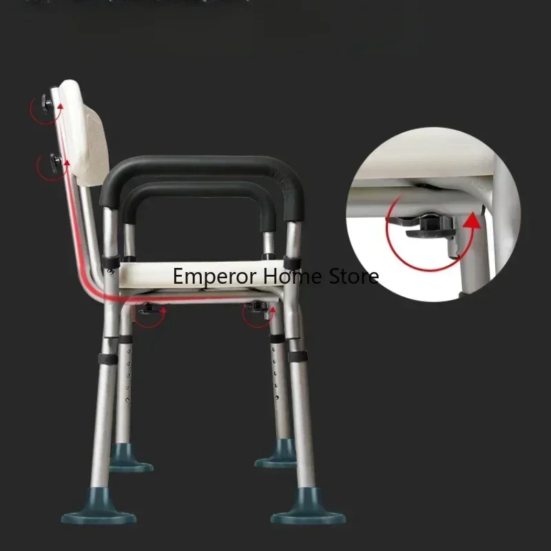 럭셔리 노인 욕실 샤워 의자 접이식 뇌졸중 편마비 변기 샤워 스툴, 일본 미끄럼 방지 호커 가구