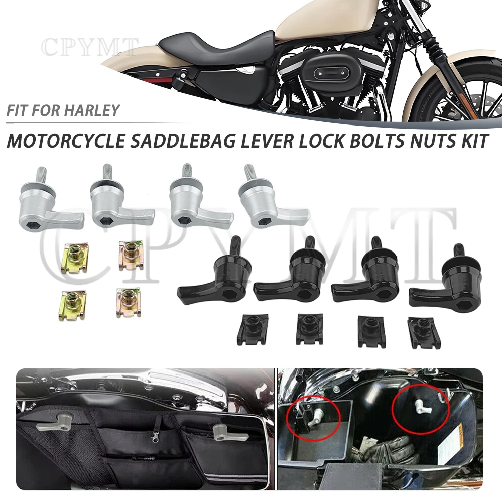 

2001-2019 Motorcycle Saddlebag Lever Lock Bolts Nuts Kit Fit For Harley Dyna Touring Road Street Glide Electra