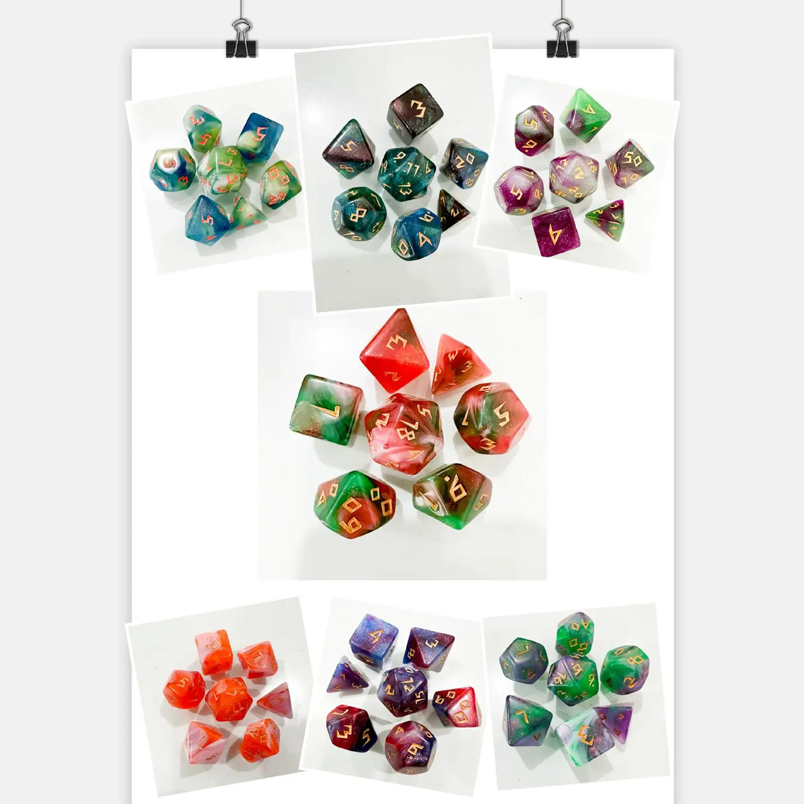 7 pièces de dés polyédriques D8 D10 D12 D20 en acrylique pour jeux de table en famille