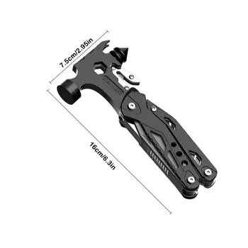 MuqiNush 16合1不銹鋼多功能鉗,內置折疊鉗和破窗錘,適用於野外生存和露營 10 最佳銷售 生存多功能工具 - №10