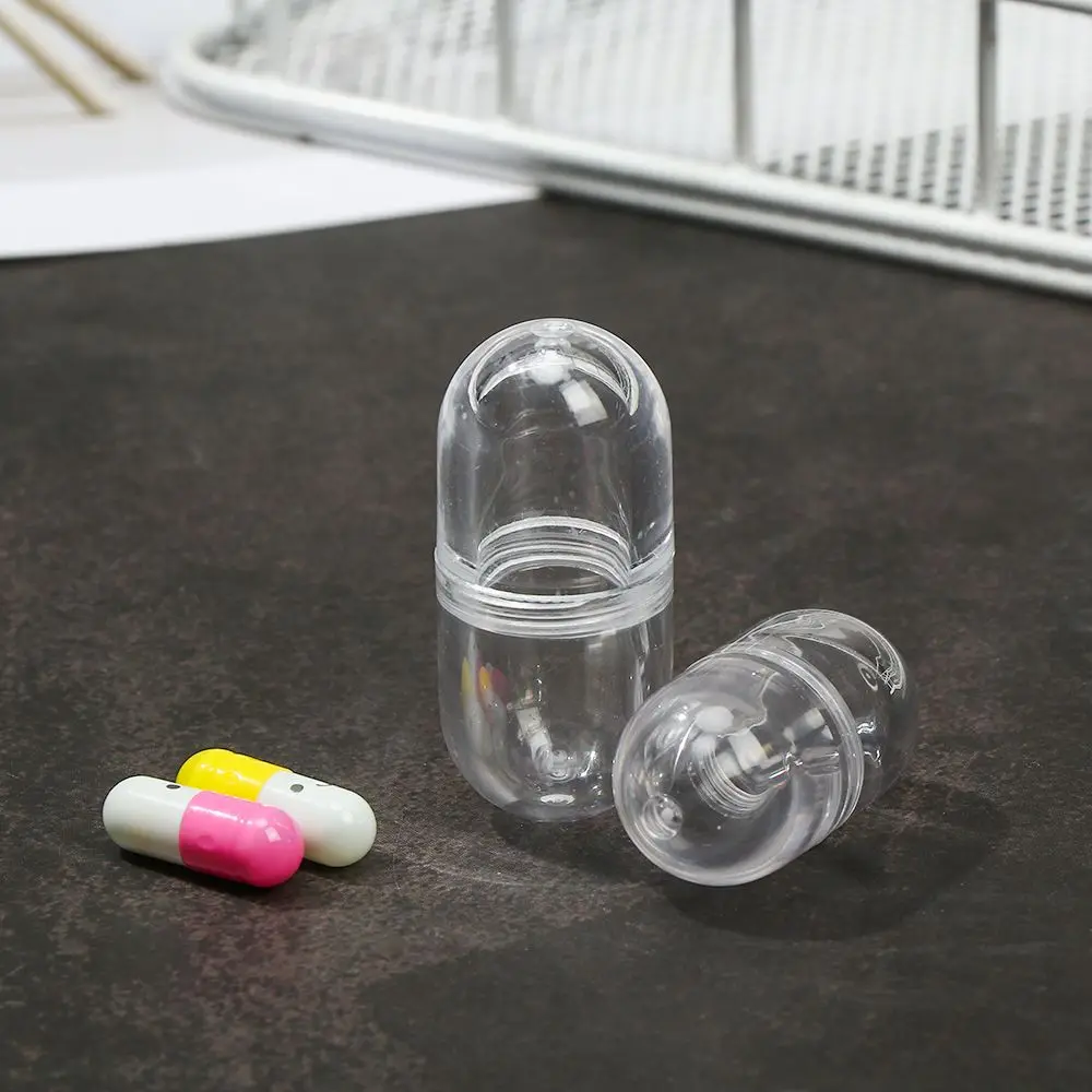 5Pcs 3ml/6ml Mini Portable Empty Capsule Shell Hollow Clear Pill Case Plastic Bottle Tablet Medicine Splitters Holder Box