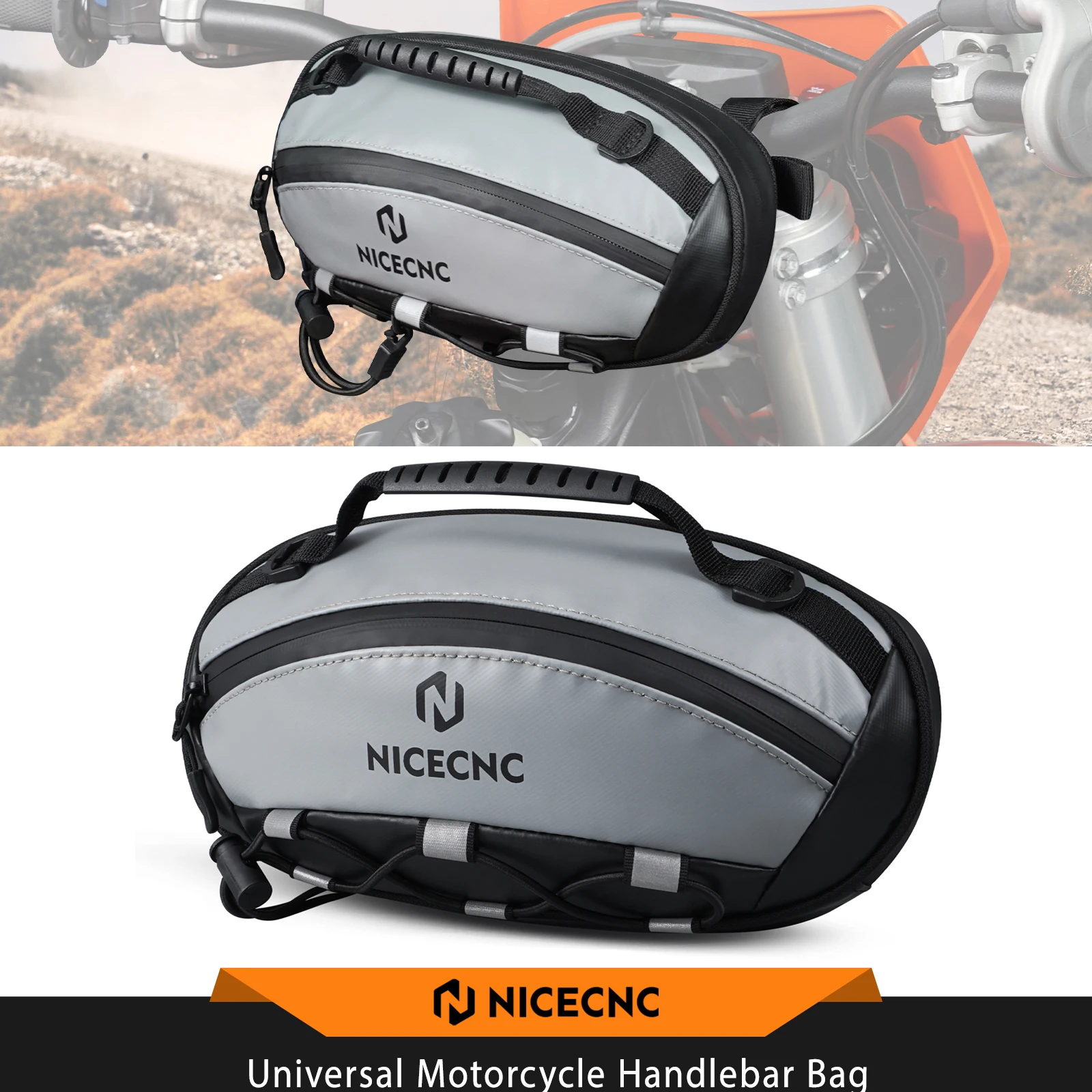 

Universal Motorcycle Vintage Oil Waxed Canvas Handlebar Saddlebag For KTM 690 BMW Yamaha Honda Kawasaki Harley Davidson Touring