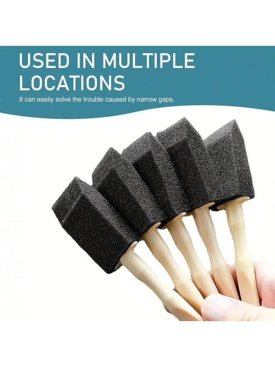 

5 Pcs Car AC Vent Cleaning Sponge Brushes With Handle, Scratch Resistant Detailing Tool For Interior And Exterior