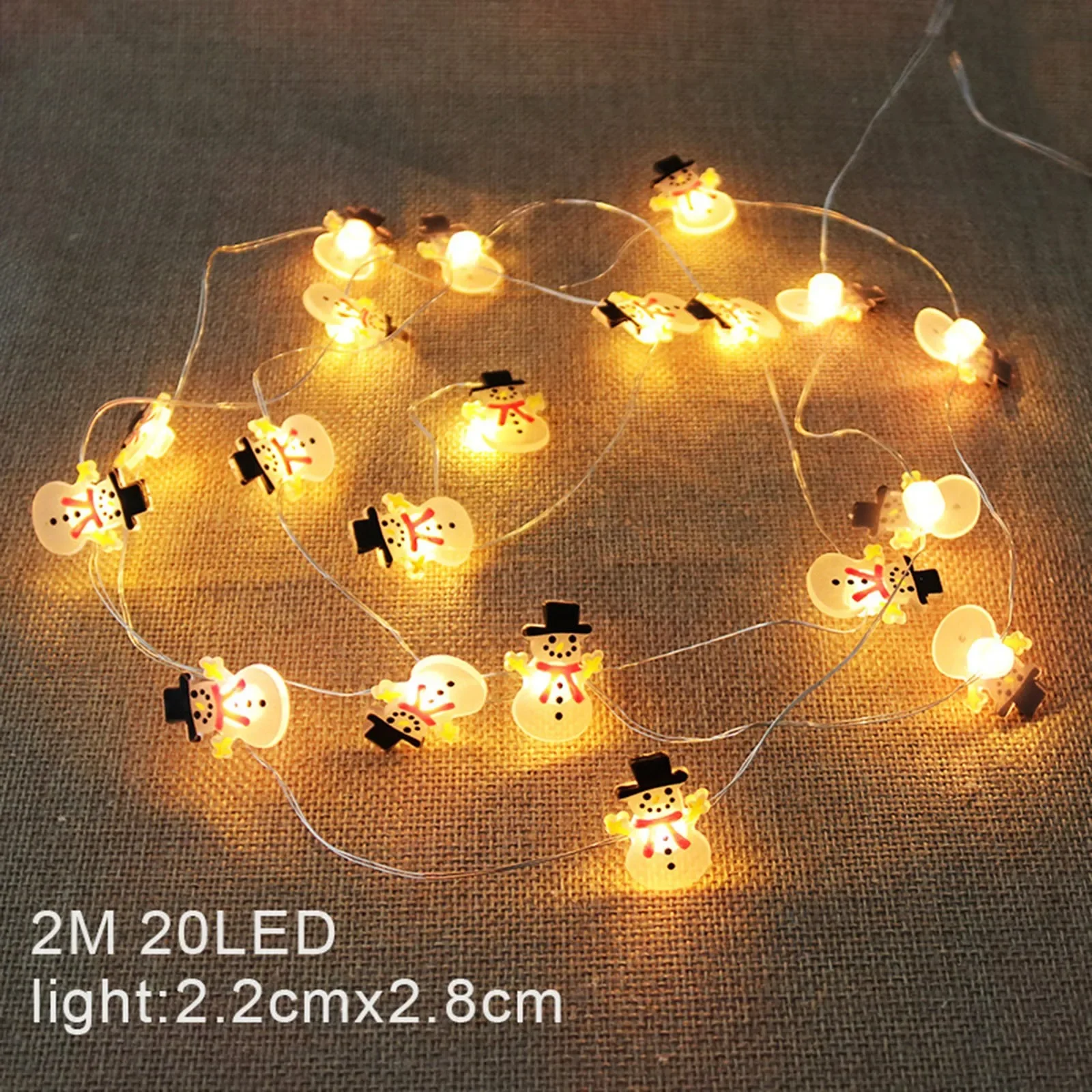 LED Christmas String Lights Xmas Snowflake Santa Snowman for Home Ornaments - 2021 Navidad Noel Novy God 2022