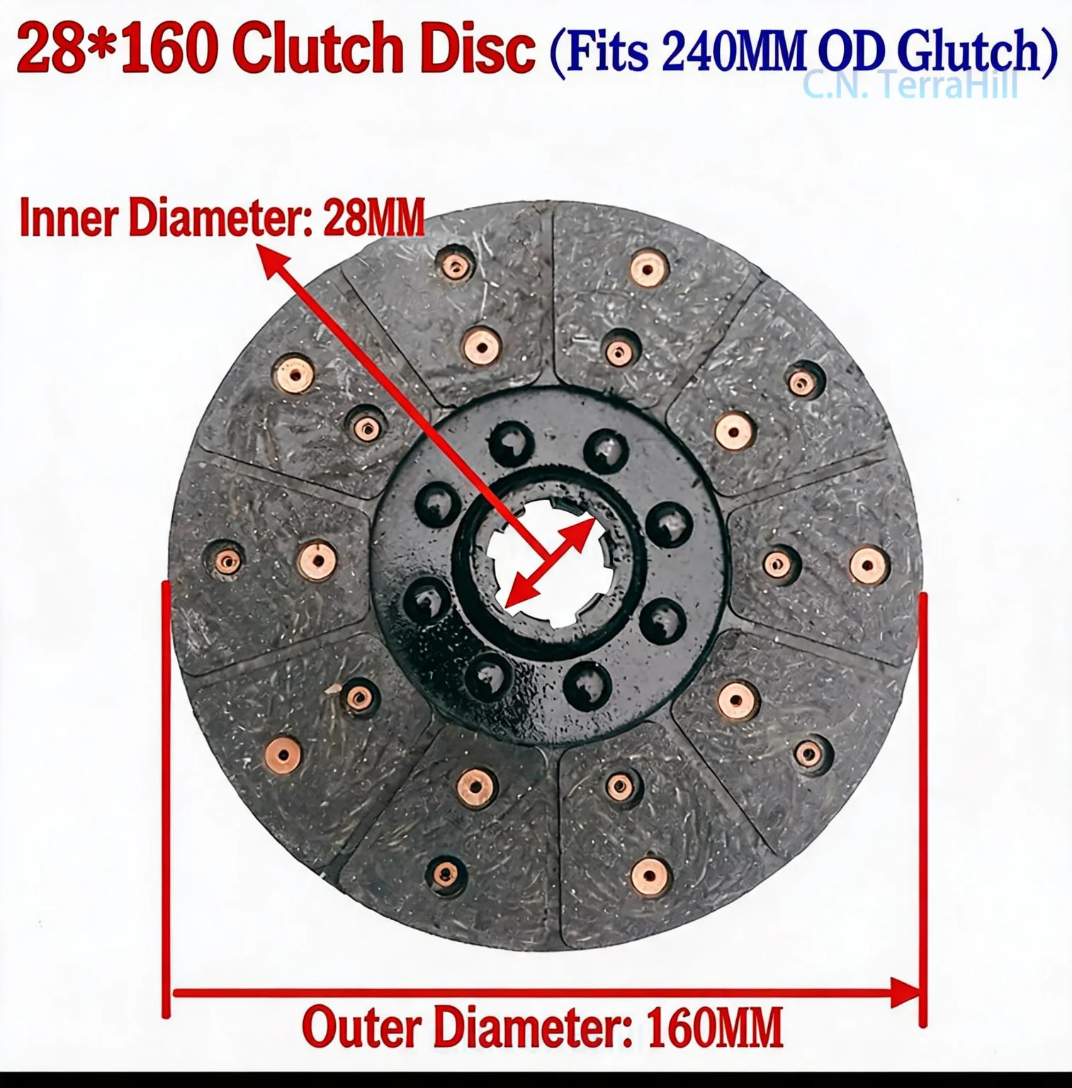 Tractor Clutch Plate Friction Disc for Agricultural Three-Wheeled Vehicle Small Four-Wheel Tractor, Replacement Clutch Assembly