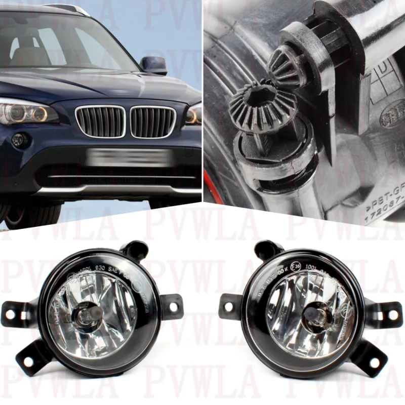 

Pair Front Bumper Fog Lights Lamp With Halogen Bulbs 63172993525 63172993526 For BMW X1 E84 2009 2010 2011 2012 2013 2014 2015