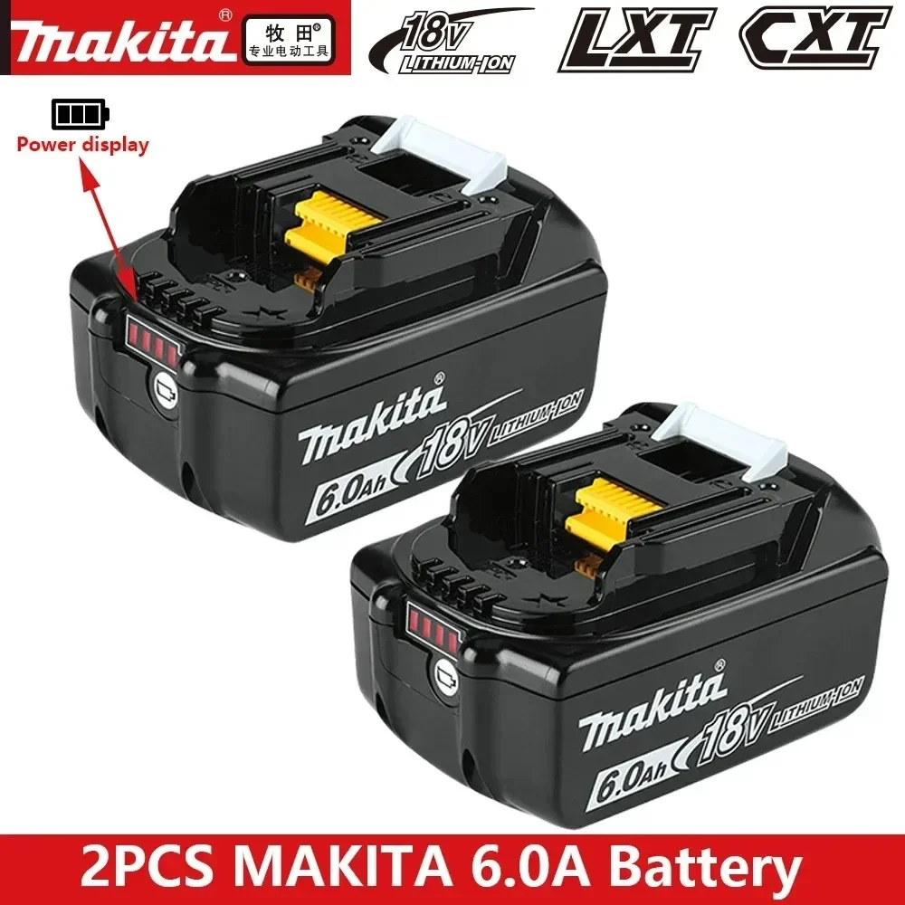 100% Authentic Makita Rechargeable Power Tool Battery, Replaceable LED Lithium-ion 18V 6.0 Ah LXT BL1860B BL1860 DDF486 DF488