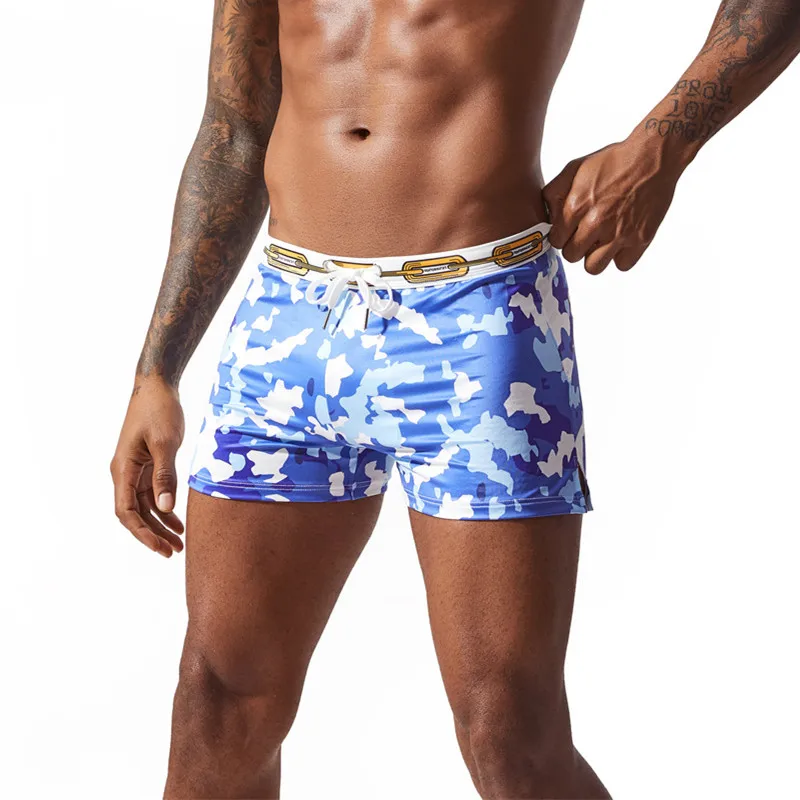 

Men Swim Briefs Built Sponge Pad Beachshorts Swimsuits Sexy Fashion Print Swimming Trunks Gay Swimwear Low Rise Bathing Shorts