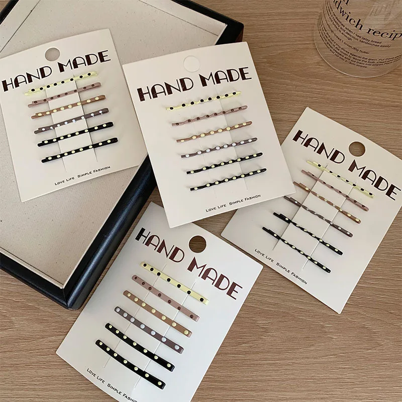 

Набор металлических цветных геометрических заколок для волос: универсальные зажимы для челки и боковых прядей, нескользящие модные аксессуары для волос для женщин и девушек