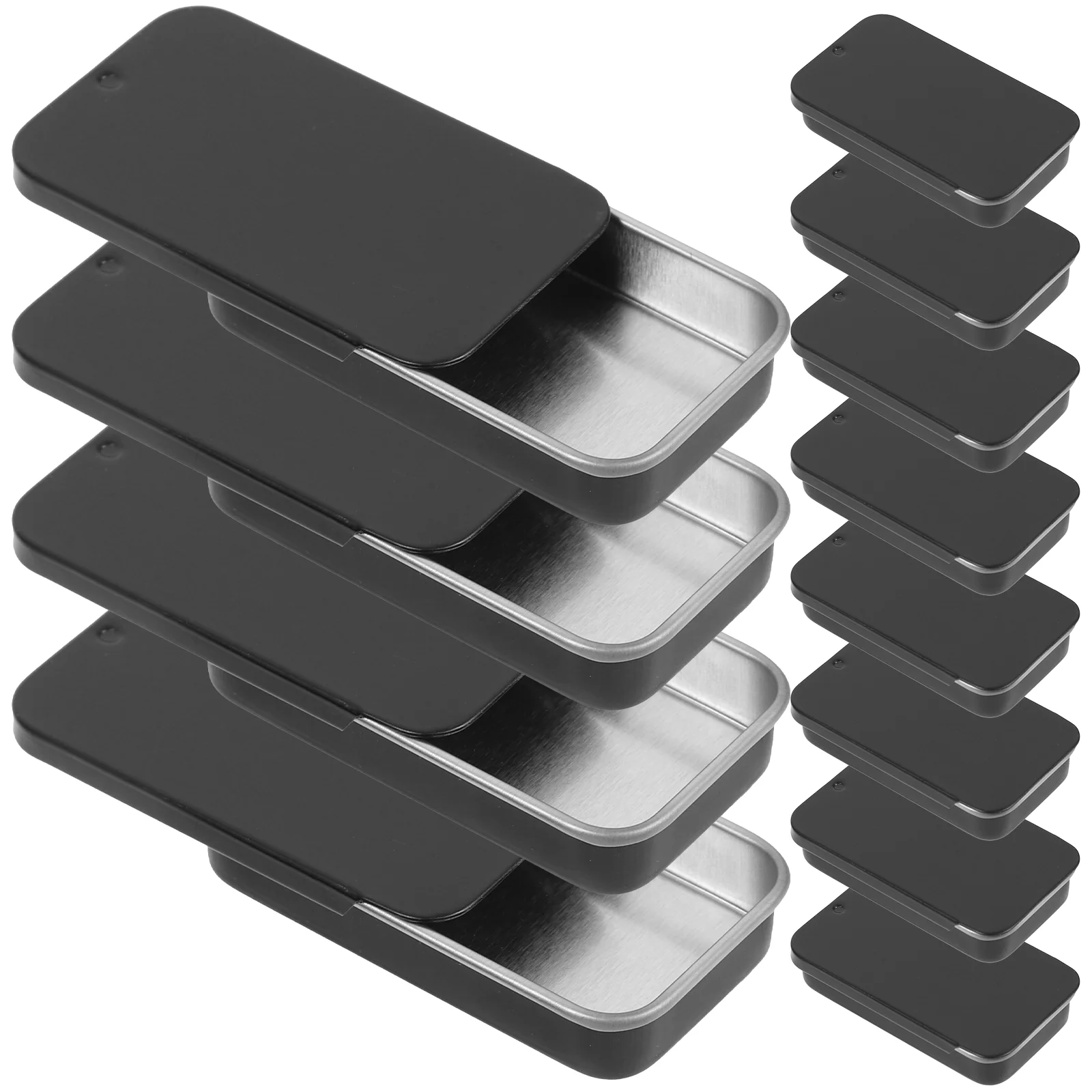 

12 Pcs Slide Tin Box Small Candy Tins Candies Metal Boxes Tinplate Practical Iron Travel