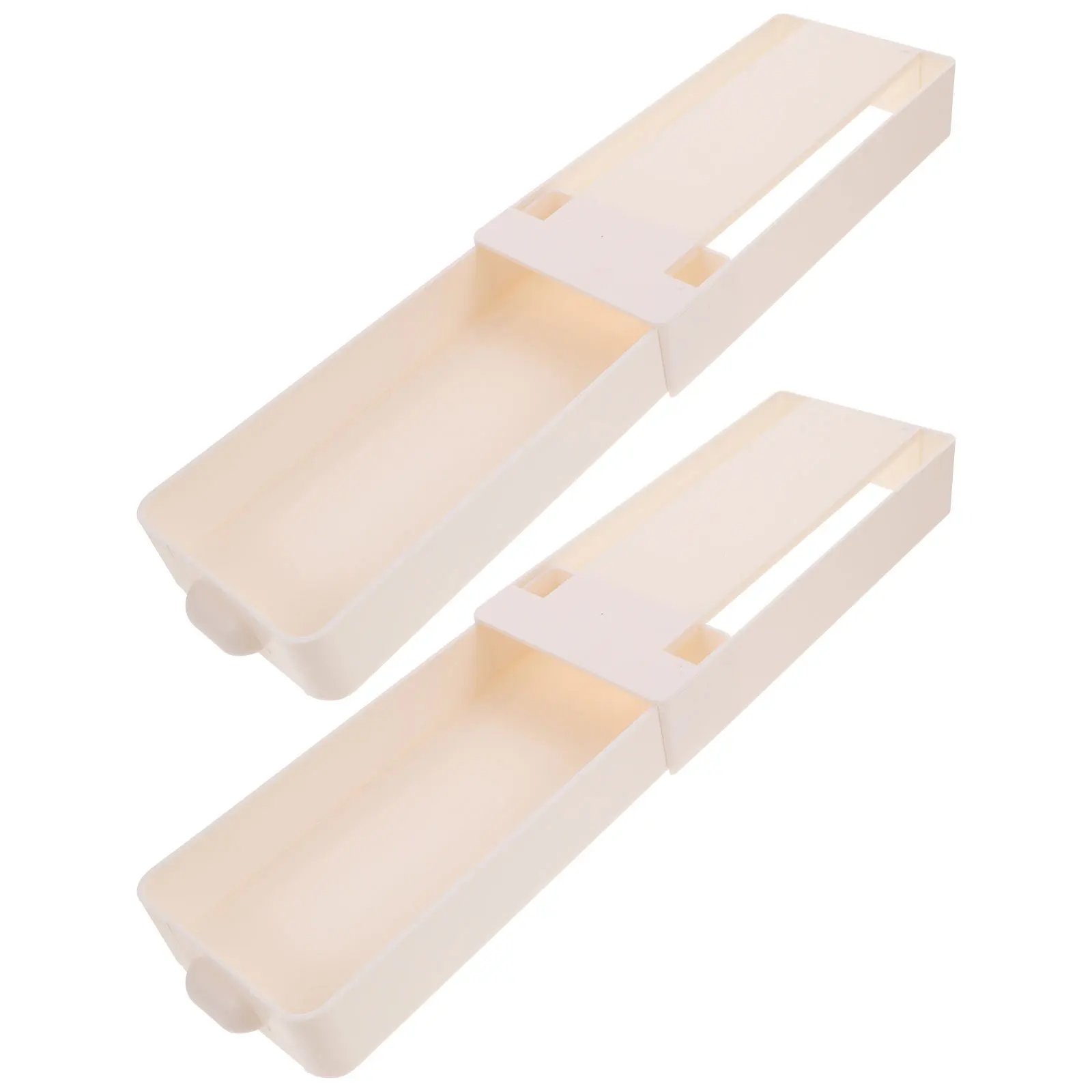 

2Pcs Nail-Free Sticky Storage Drawer Hidden Tray Organizer Lightweight Self-Adhesive Desk Organizer for Home Office Desktop