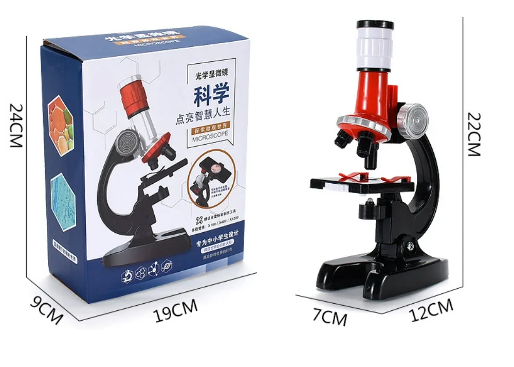 Biologisches Mikroskop-Set für Kinder mit Objektträgern, LED, 100x-400x-1200x, Verfeinerte Wissenschaftliche Instrumente, Spielzeug-Set, Geburtstagsgeschenk – Detail 14