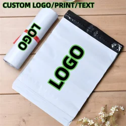 50-100PCS White PE Poly Mailers Plastic Mailing Bags Self Adhesive Shipping Pouches for T-shirt, Skirt, Jacket, Xmas & Wedding G