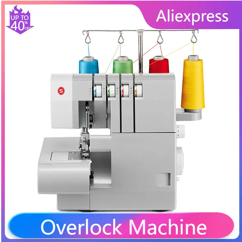 14HD854 Household Overlock Sewing Machine 2/3/4 Thread Overlock Sewing Machine 220V with Secret Overlock Sewing Seaming Machine