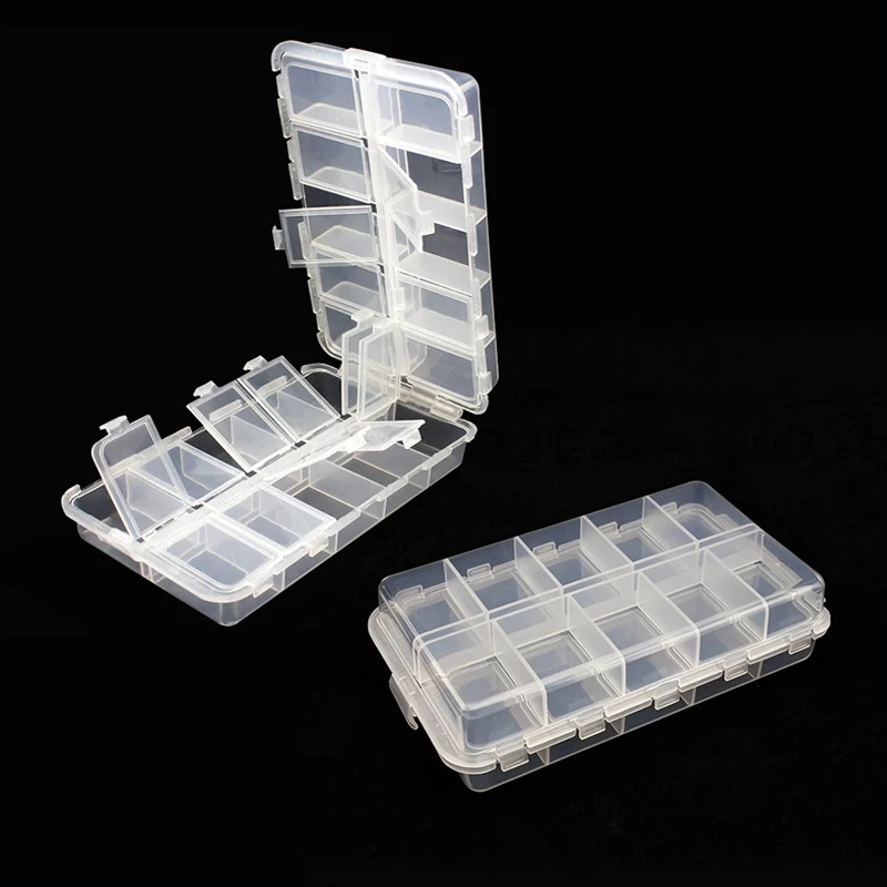 2PCS Transparent Double-Side Foldable Storage Box 20-Compartment Organizer Case for Mini 4WD Motor/RC Parts Model Spare Parts