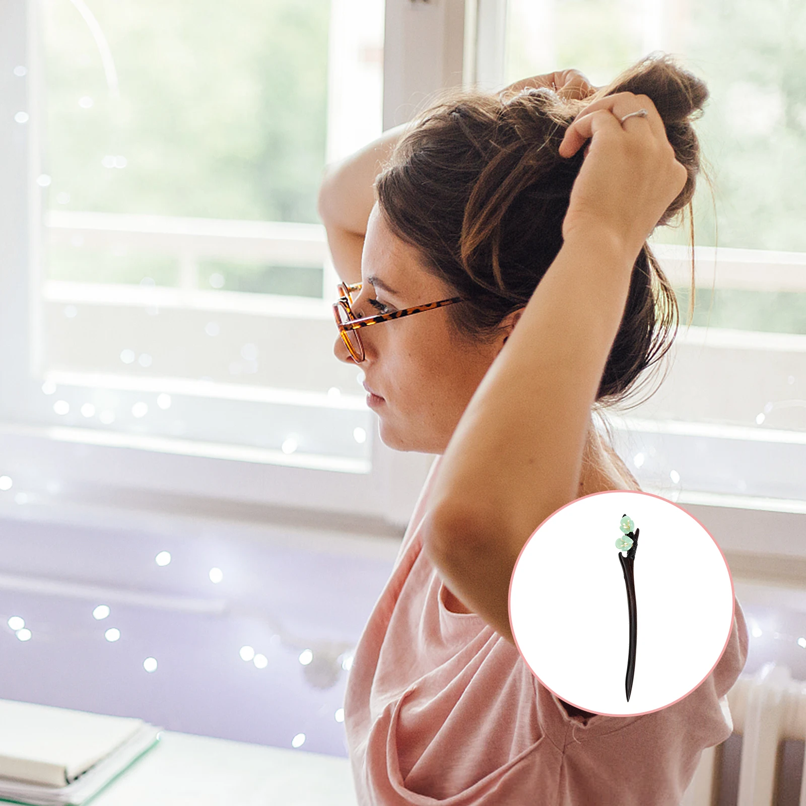 

Retro Flower Hairpin Chinese Accessory Durable Lightweight Long-Lasting Dinner Party Banquet Cosplay Hair Chopsticks for Women