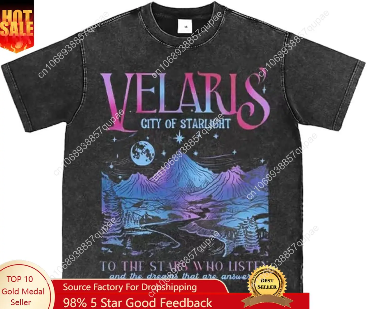 

Bellelement Acotar Velaris T-Shirts City of Starlight Graphic T Shirt Book Lover Tee