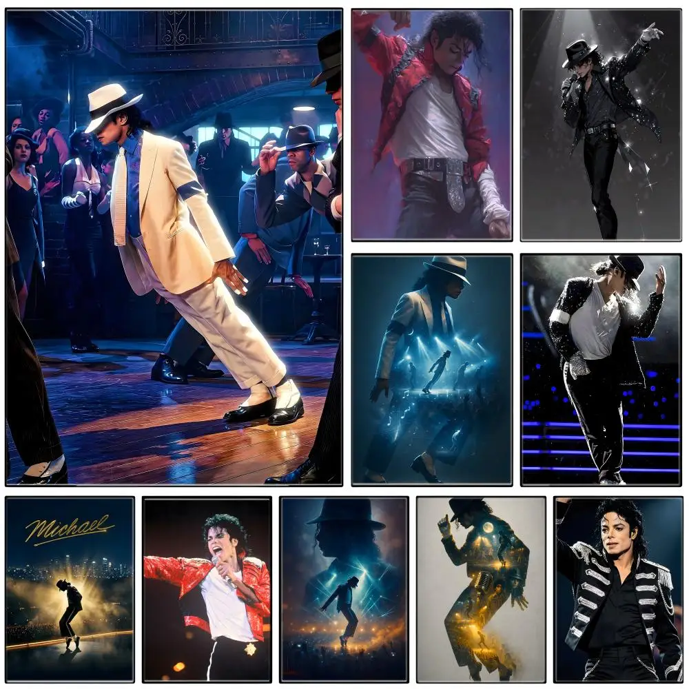 Affiche autocollante Singer M-Michael Singer Jackson, autocollant en papier imperméable, décoration murale pour café, Bar, salle