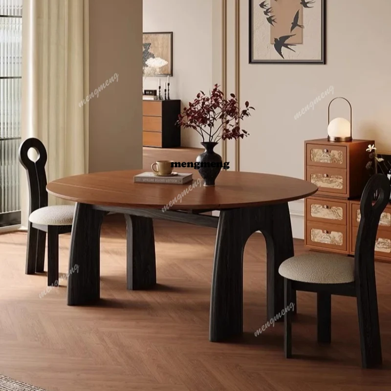 

Italy Luxury Dining Table Wood Vintage Minimalist Design Dining Table Extendable Garden Conjuntos De Sala De Jantar Furniture