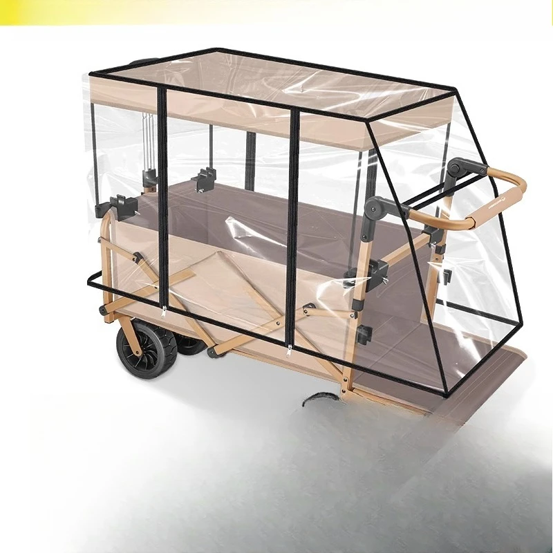 

Outdoor camper folding trolley travel camp car picnic camping trailer children can lie down with canopy