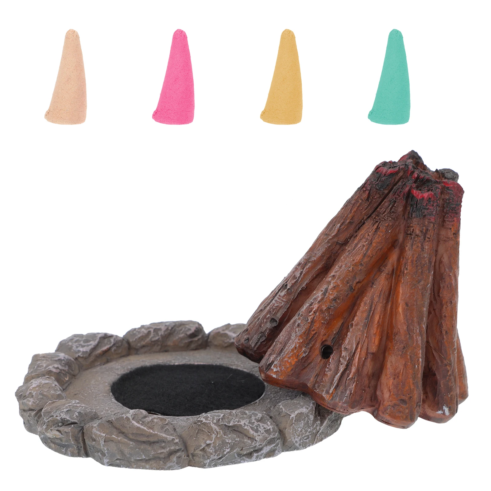 

Creative Firewood Pile Design Resin Incense Holder Burner Base Decorative Home Office Censer Stick Cone Coil Compatible