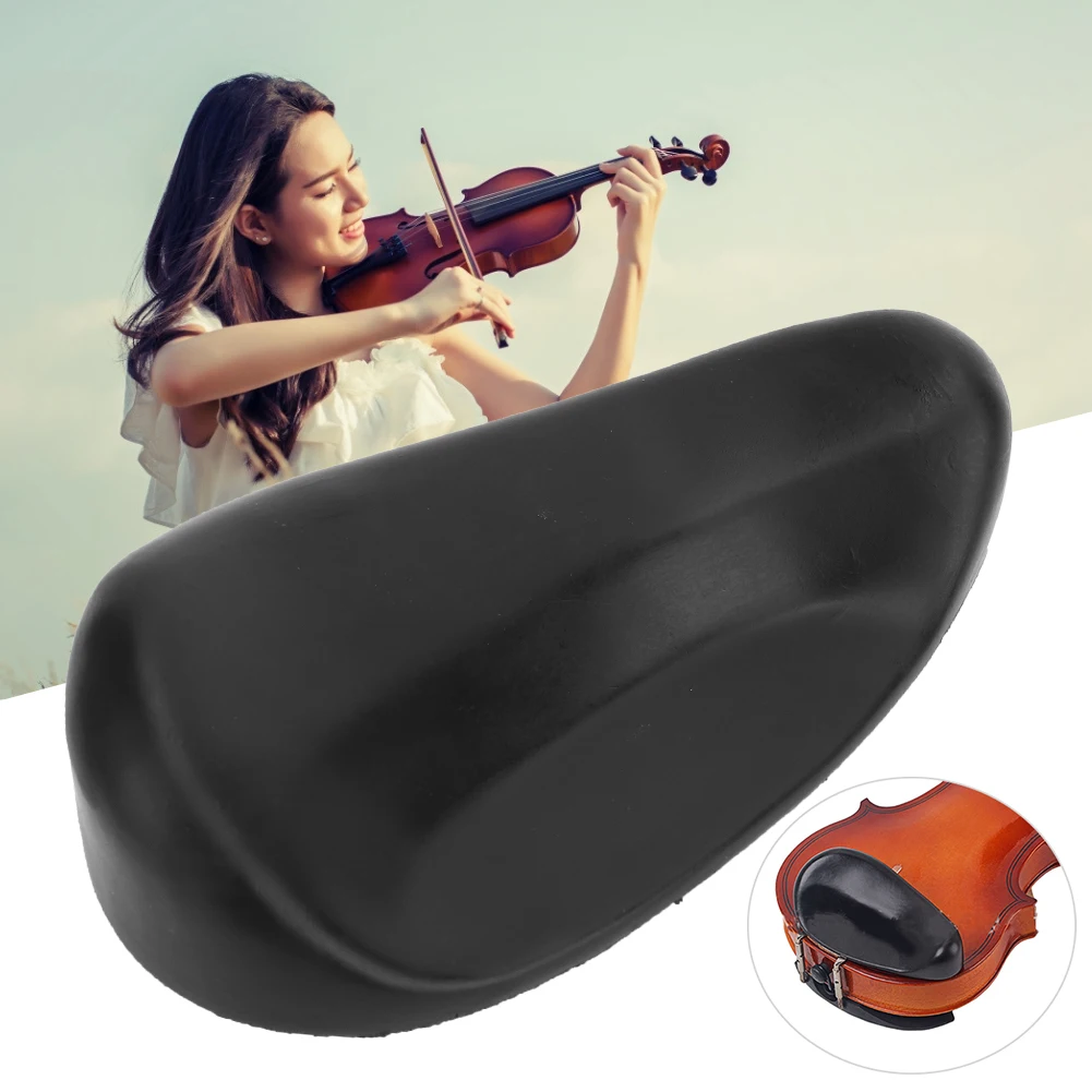 Black TPU Violin Shoulder Rest Pad Soft Musical Instruments Parts With 2 Fixed Suckers