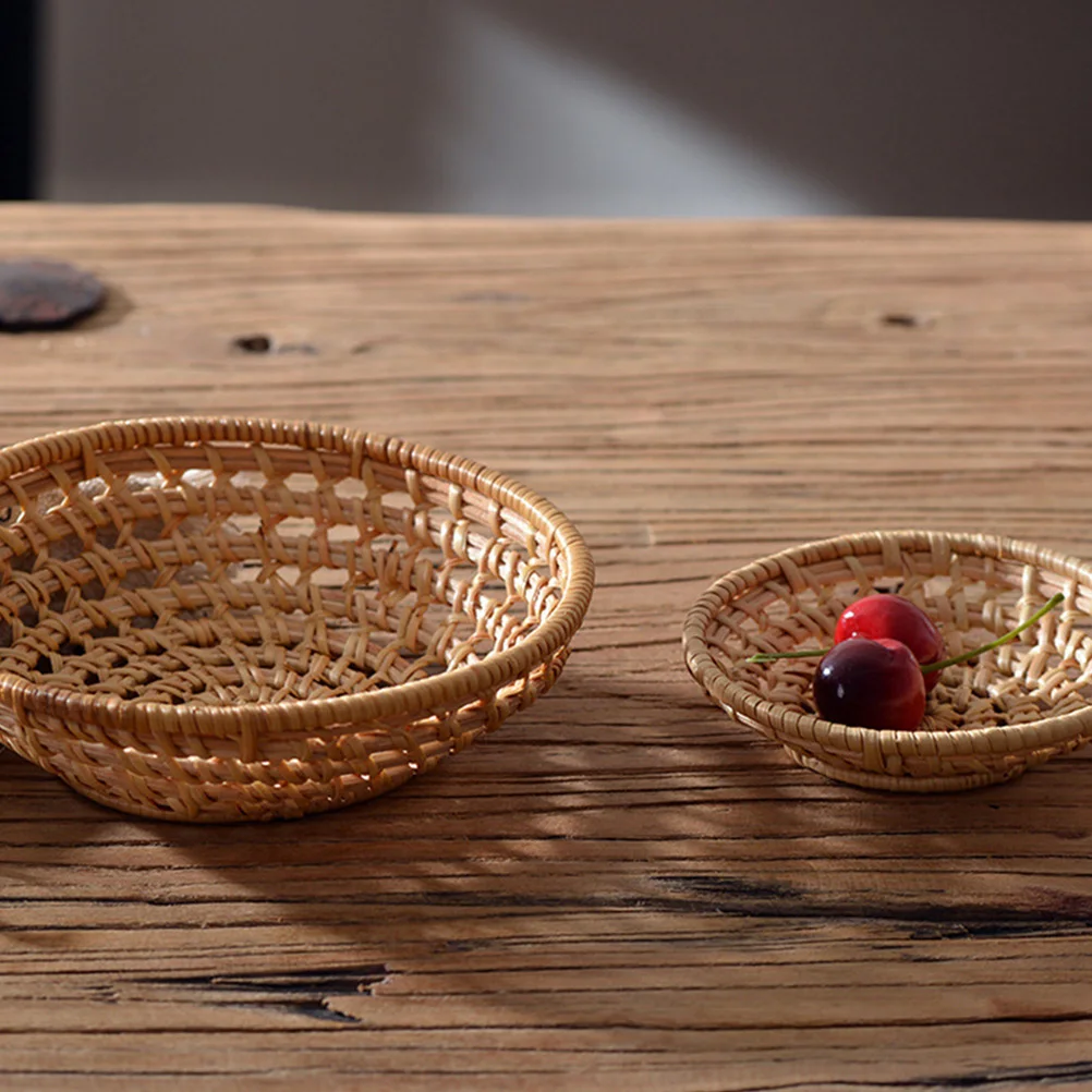 

Lightweight Handwoven Eco-Friendly Storage Basket Natural Home Decor Organizer Living Room Bedroom Office Indoor Fruit Holder