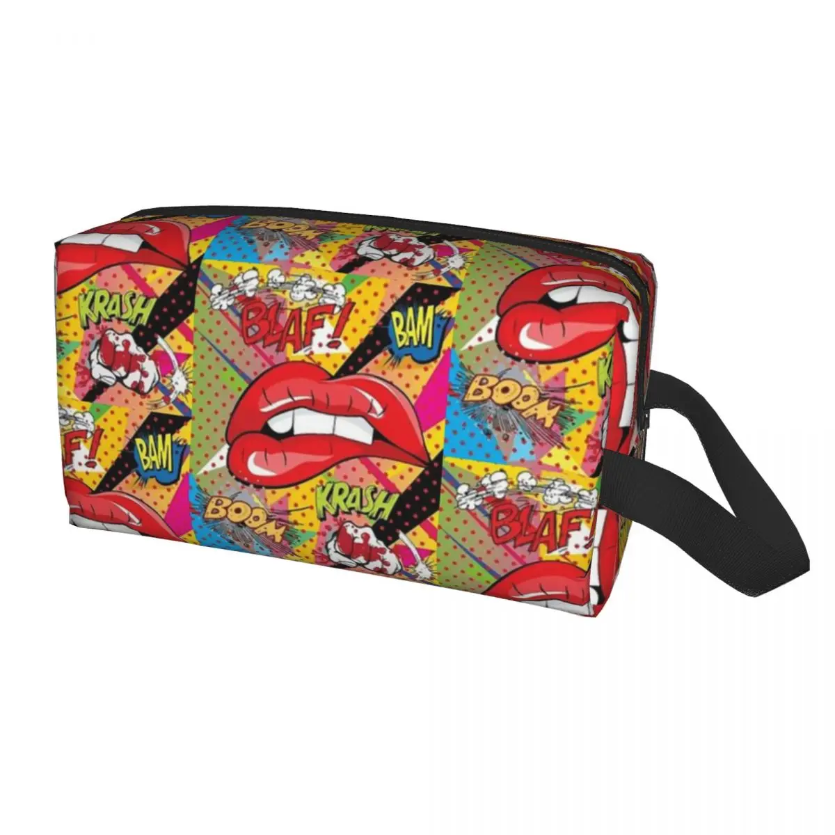 Superhero Cartoon Anime Travel Toiletry Bag Comic Pop Art Explosions Pattern Cosmetic Makeup Organizer Beauty Storage Dopp Kit