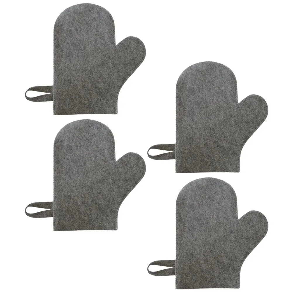 

4Pcs Bathing Gloves Sauna Mitten Set Soft Water Absorbing for Shower Scrubbing Heat Protecting Sauna Supplies Gloves for Shower
